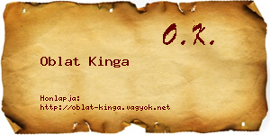 Oblat Kinga névjegykártya